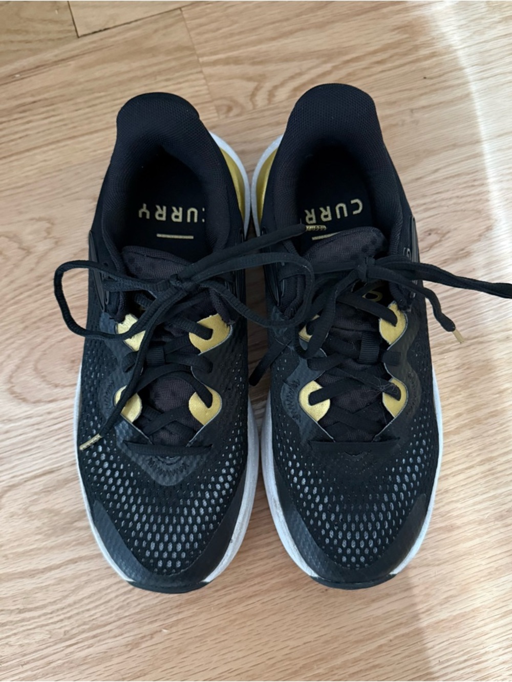Steph Curry Under Armour Black Athletic Sneakers with White Trim